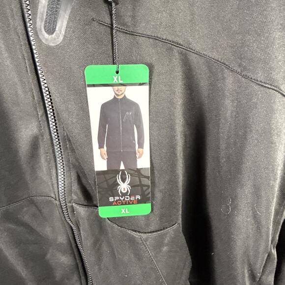 Spyder Active Mens Athletic NWT Jacket Prow-B Full Zip Black Lightweight Sz XL - Picture 3 of 7